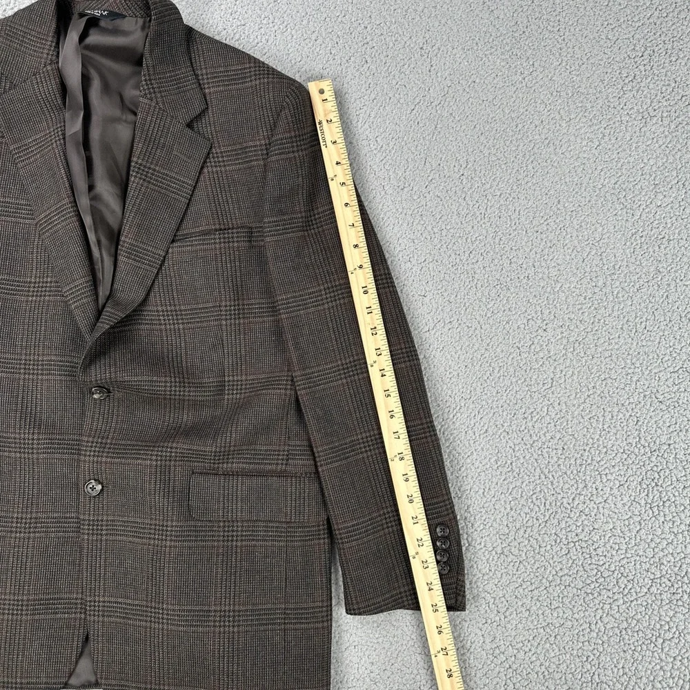 Jos. A. Bank Blazer Men 43R Brown Glen Plaid Wool 2 Button Lined Sports Coat